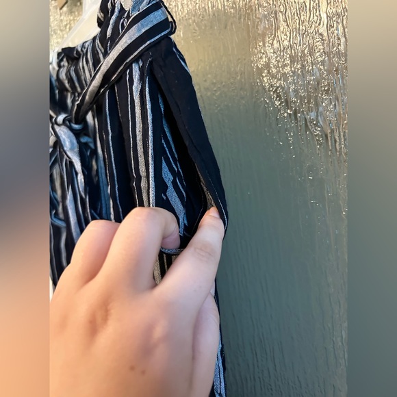 Striped American Eagle Soft Flowy Wide Leg Pants with Tie Waist - Picture 5 of 7